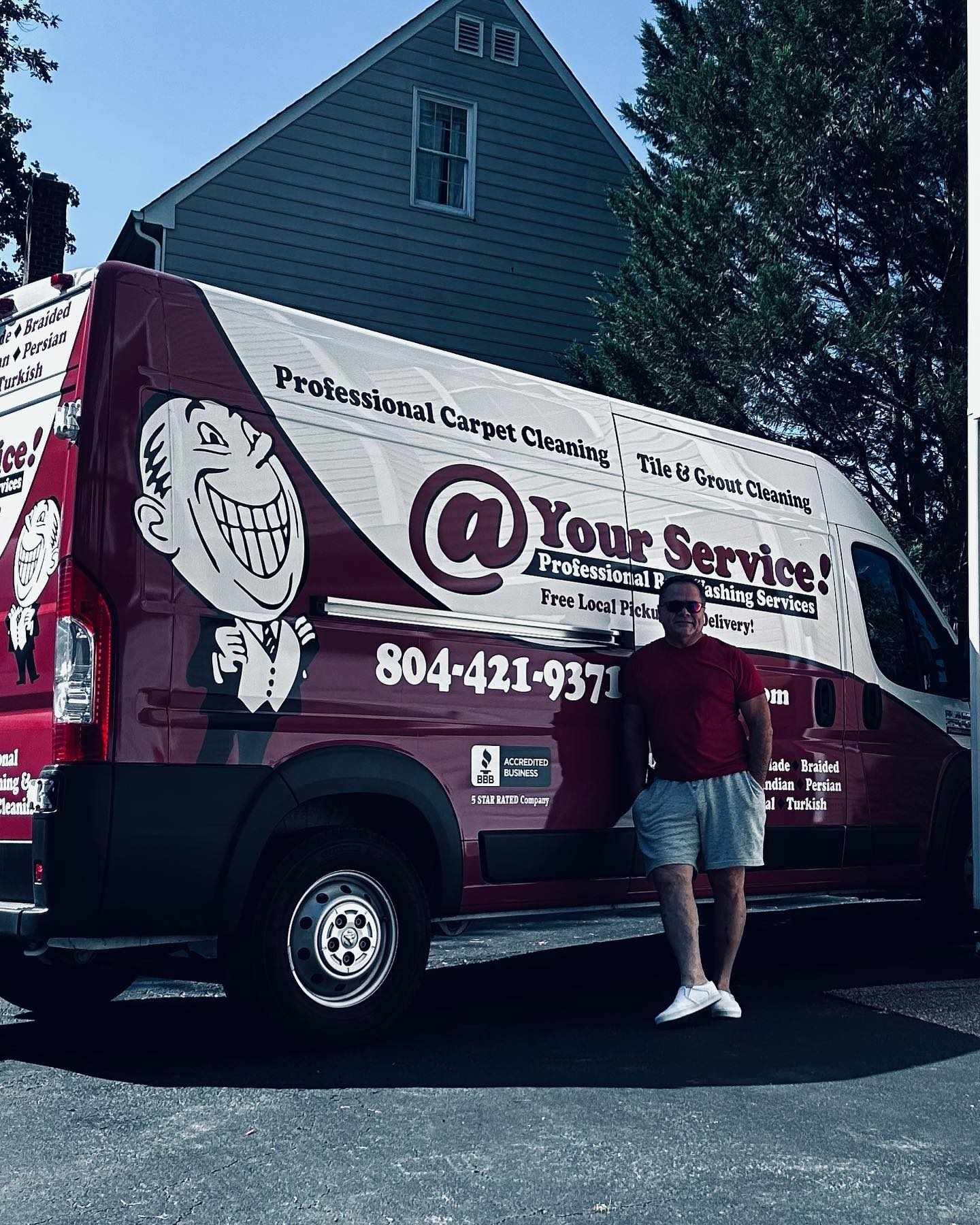 Our team providing professional cleaning services